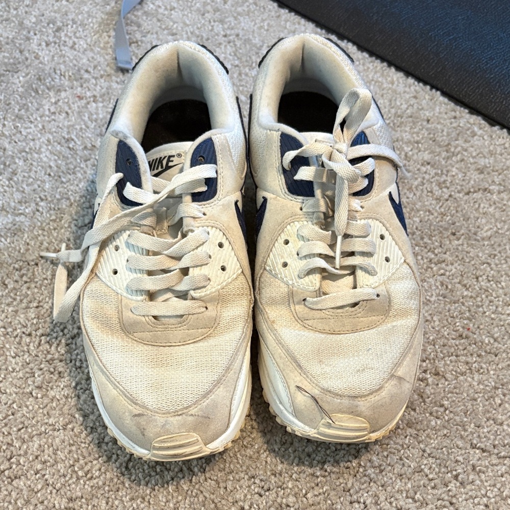 Nike Air Max White and Navy Sneakers